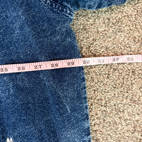 Vintage Club Z Embroidered Denim Shirt Dress Button Front Medium Wash - Picture 9 of 10